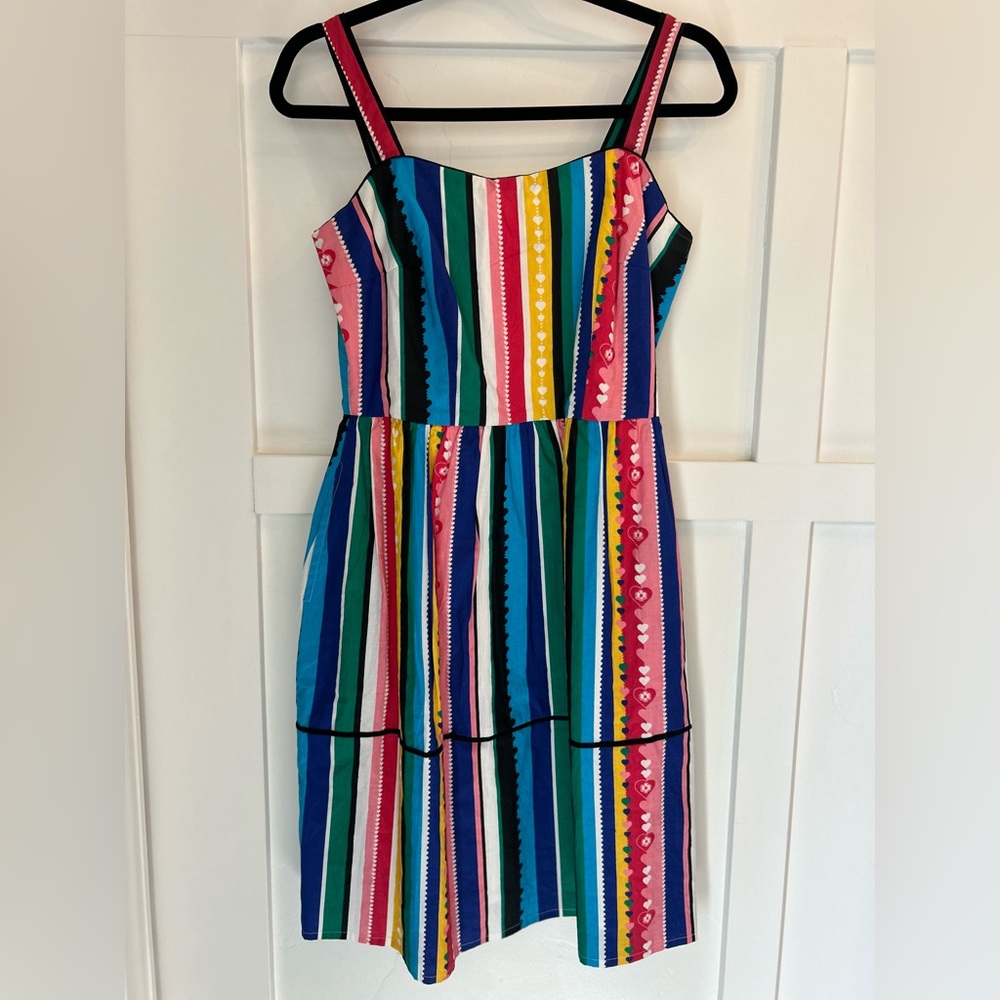 Yumi Rainbow Heart Stripe Dress! Size US:6 Uk:10 - Picture 1 of 7